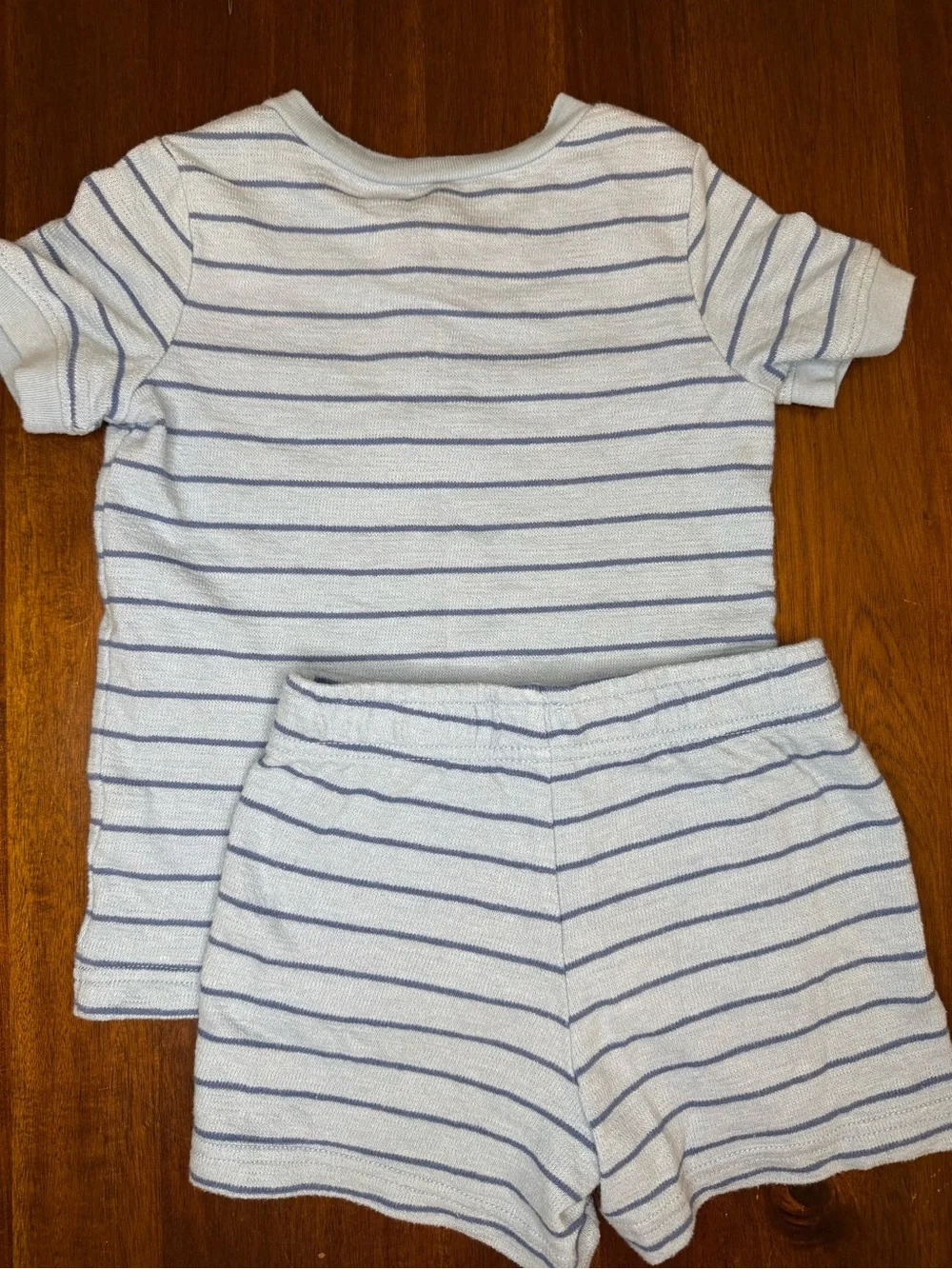 Carter's Light Blue Striped Tee with Navy Accents